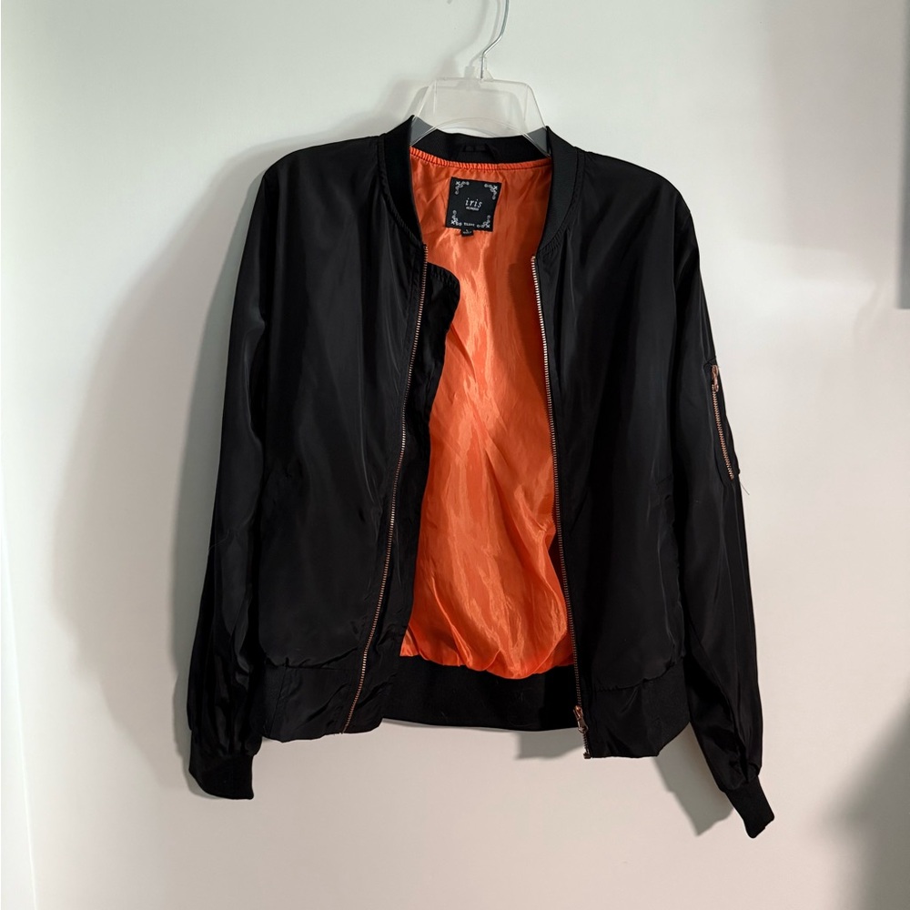 Iris Black Jacket with Orange Interior